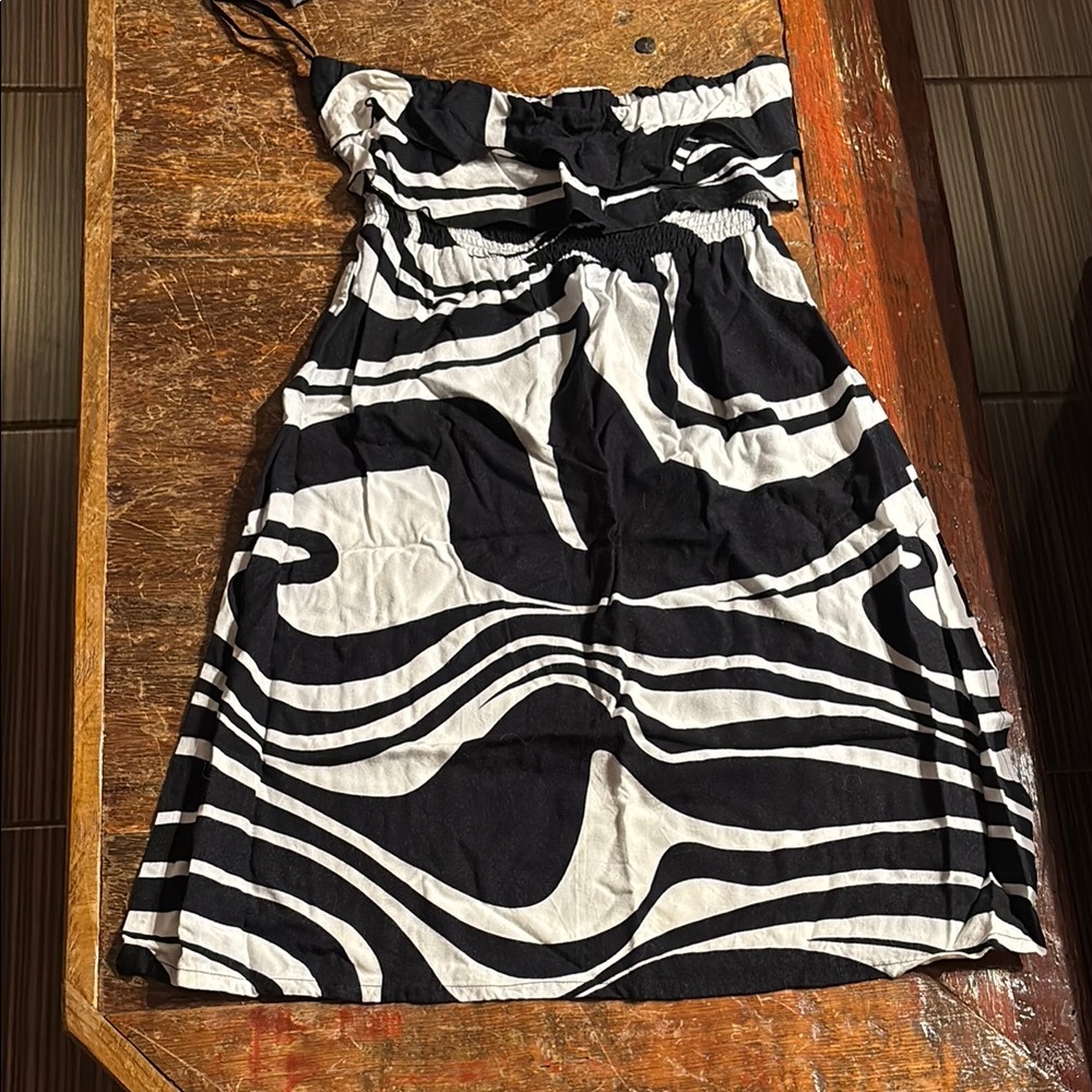 Black and White Striped Sun Dress